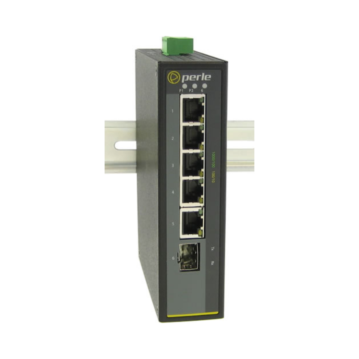 Perle IDS-105G-SFPXT Industrial Gigabit 5 to 7 Port Compact DIN Rail Switch